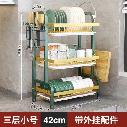 3 layers dish drainer (green/gold colour)